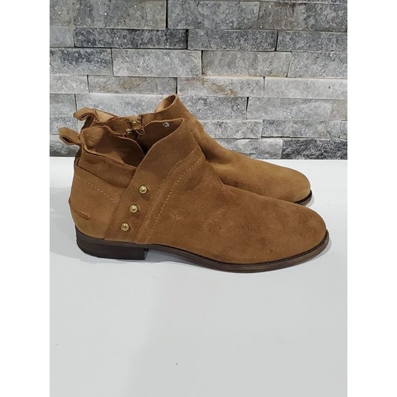 FRANCO SARTO ANKLE BOOTS SUEDE UPPER COLOR BROWN SIZE 7M - Picture 1 of 10